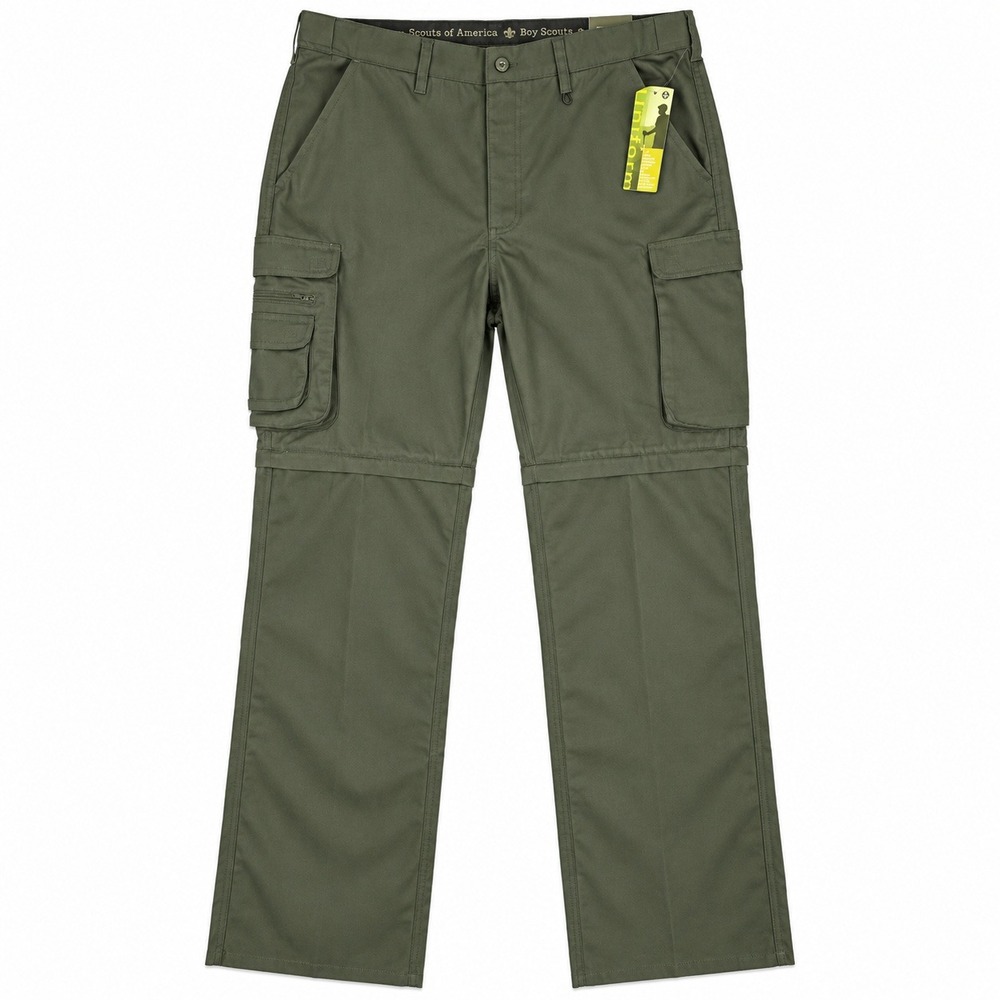 Boy Scouts of America Centennial Canvas Zip-Off Cargo Pants Mens 36x36 Green NWT